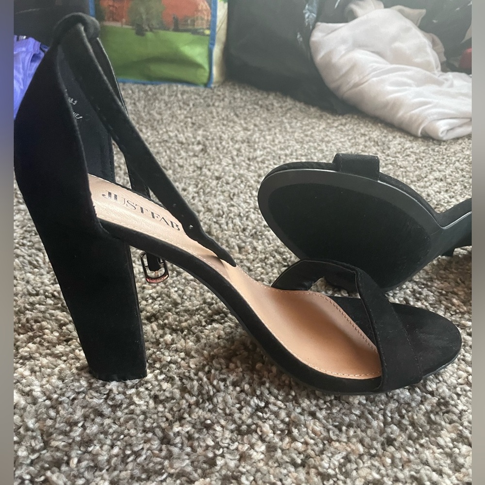 JustFab Black Heeled Sandal